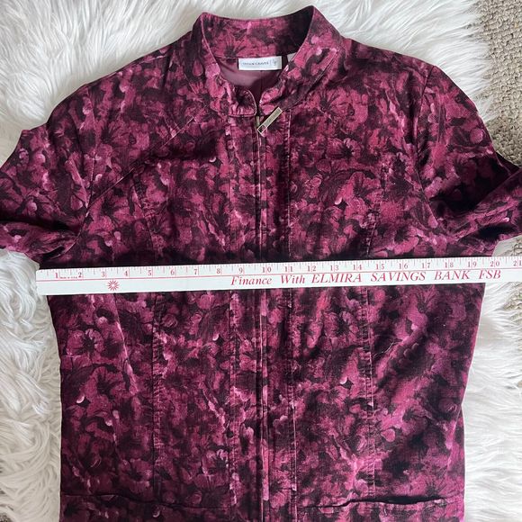 Susan Graver Jacket Floral Zip Size Medium - Picture 4 of 15